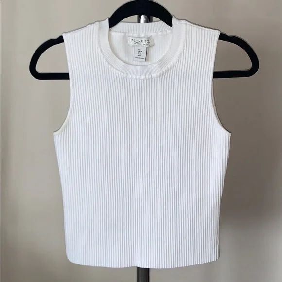 Rachel Zoe Ribbed Top White - Picture 1 of 7